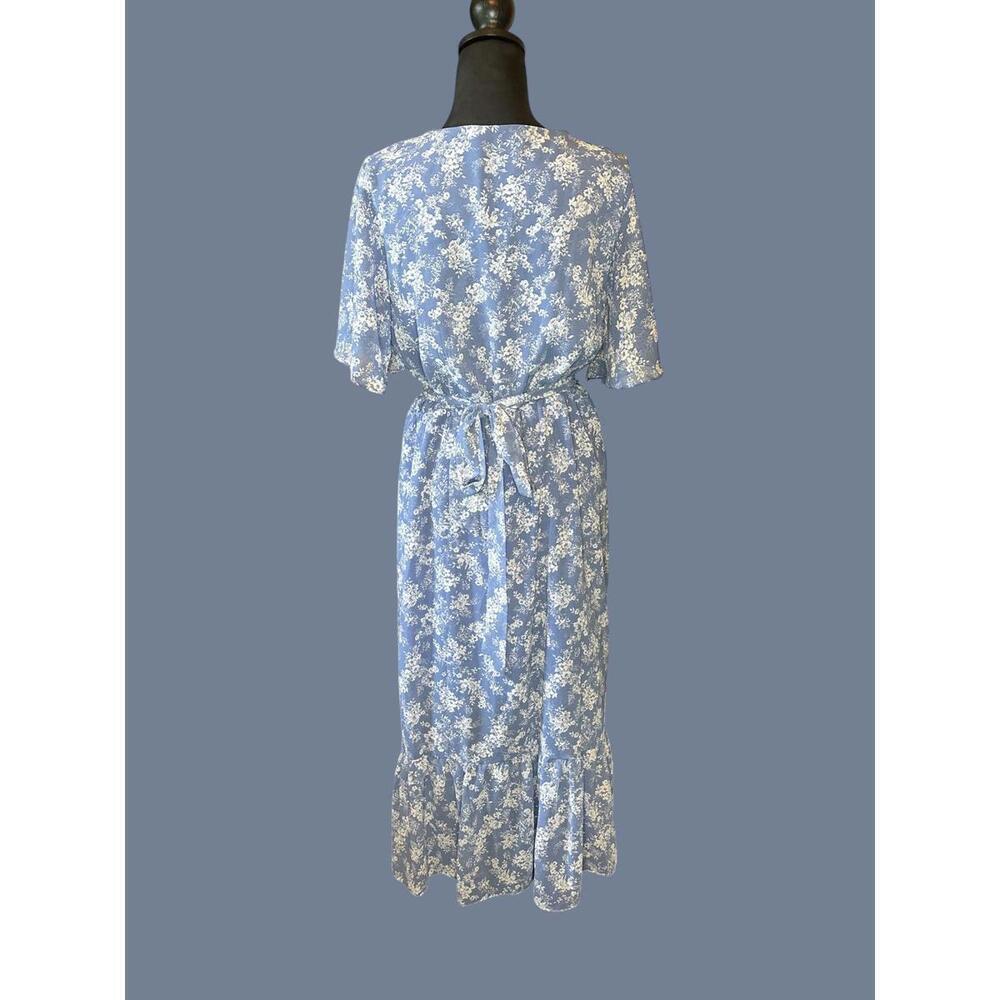 SO Women's Blue Floral Midi Dress XL - Picture 2 of 5